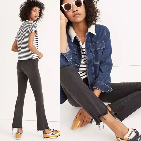 Madewell Cali Demi Boot Button Front Raw Hem Jeans - Picture 4 of 15